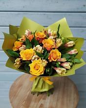 Букет цветов из:  Альстромерии и Розы в Дроздово