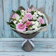 Букет цветов из:  Герберы, Альстромерии и Хризантемы в Дроздово