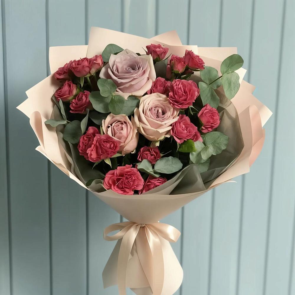 Букет цветов из: Гвоздики и Розы в Дроздово