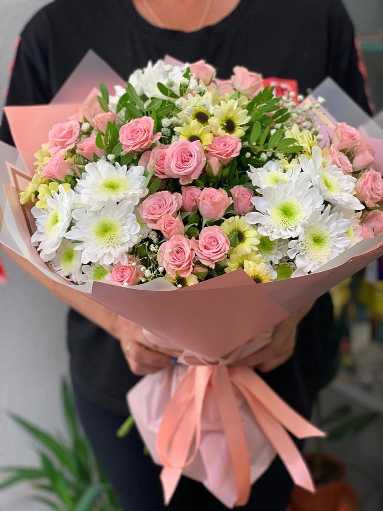 Букет цветов из: Розы и Хризантемы в Дроздово