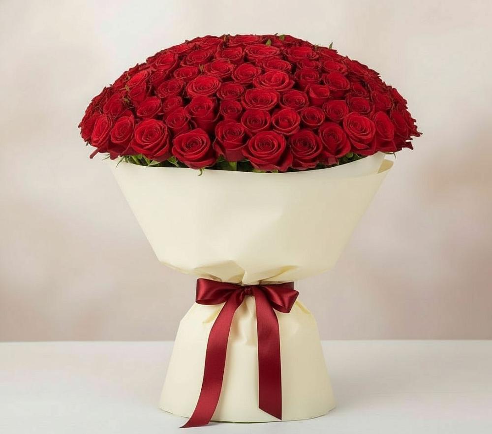 Букет 101 Красная роза Милано в Дроздово