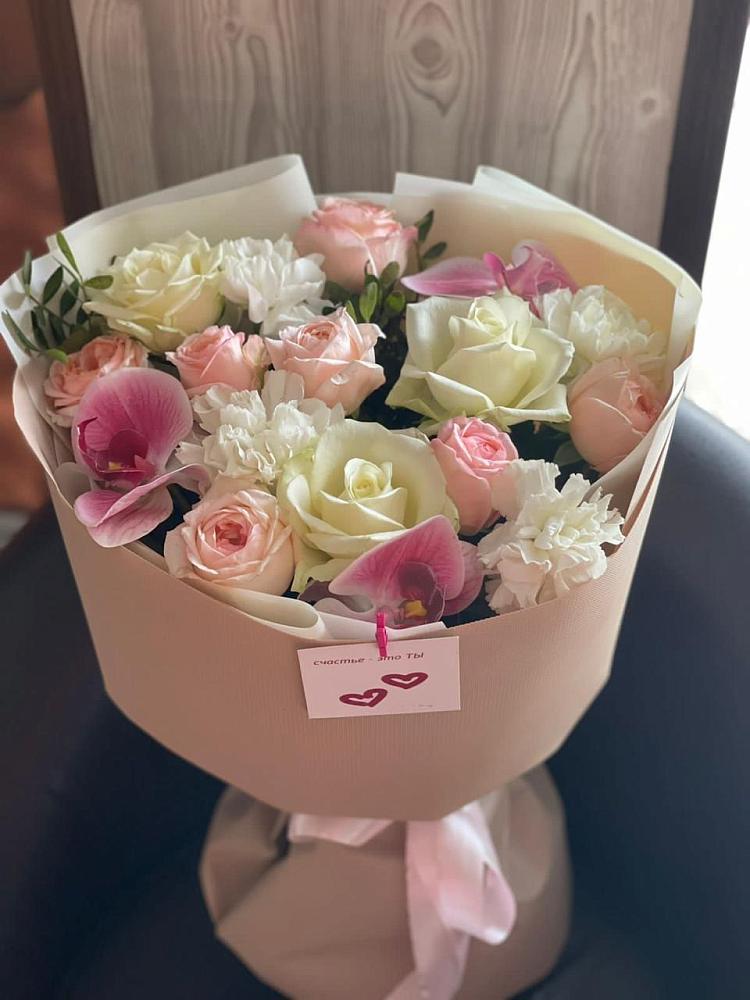 Букет цветов из: Орхидеи, Розы и Гвоздики в Дроздово