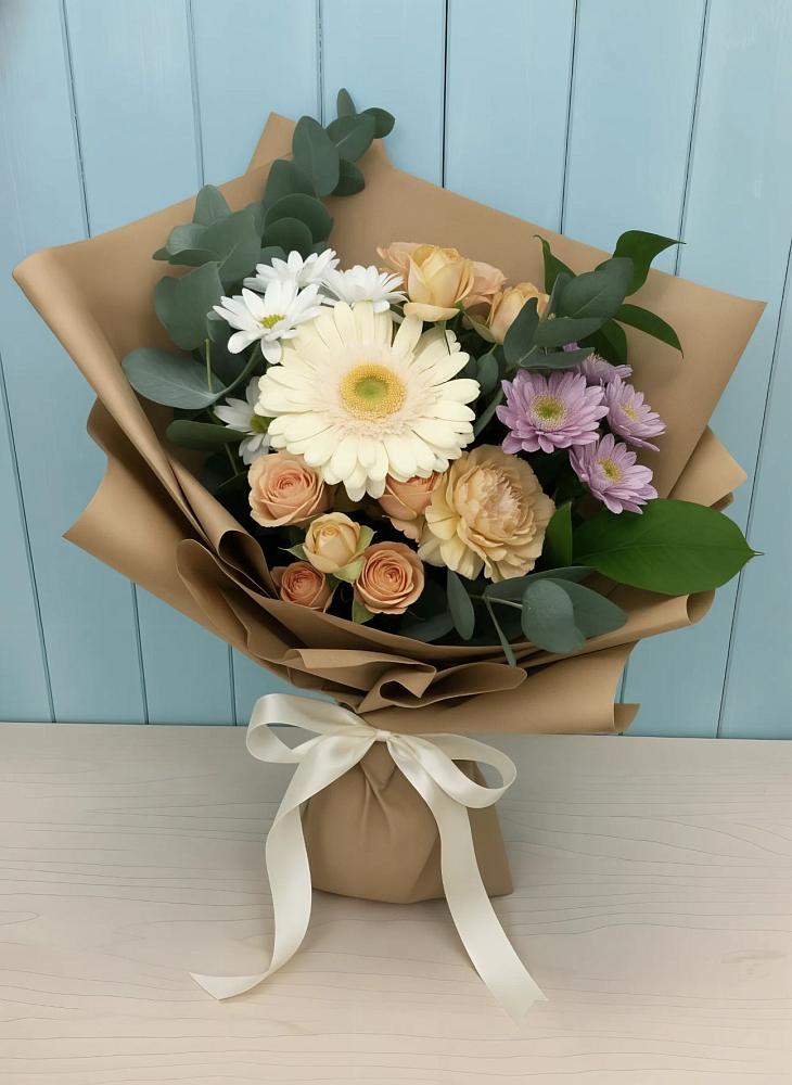 Букет цветов из: Герберы и Хризантемы в Дроздово