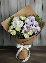 Букет цветов из:  Хризантемы и Розы в Дроздово