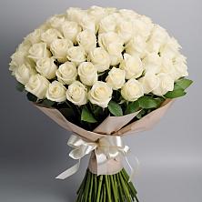 Букет 101 беля роза Белоснежка в Дроздово