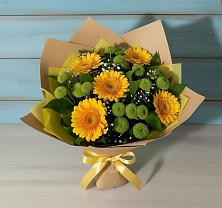Букет цветов из:  Герберы и Хризантемы в Дроздово