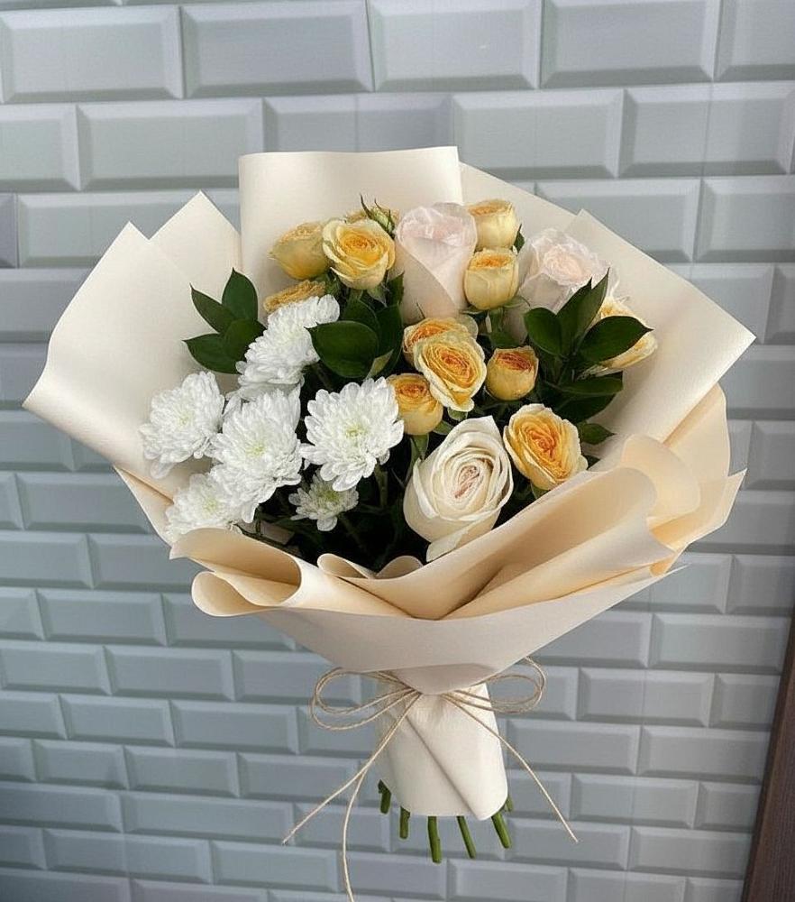 Букет цветов из: Розы и Хризантемы в Дроздово