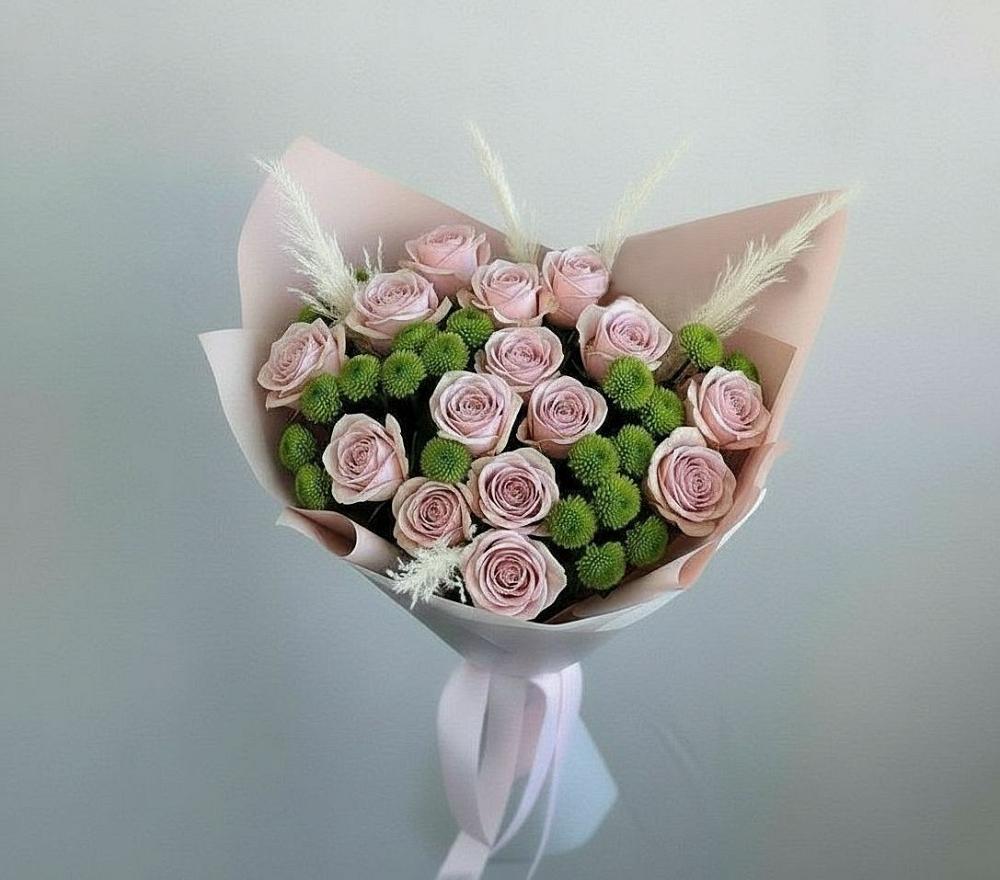 Букет цветов из: Розы и Хризантемы в Дроздово