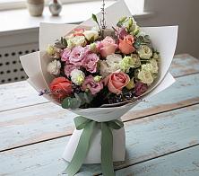 Букет цветов из:  Розы, Лизиантусы и Гвоздики в Дроздово