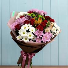 Букет цветов из:  Розы, Хризантемы и Альстромерии в Дроздово