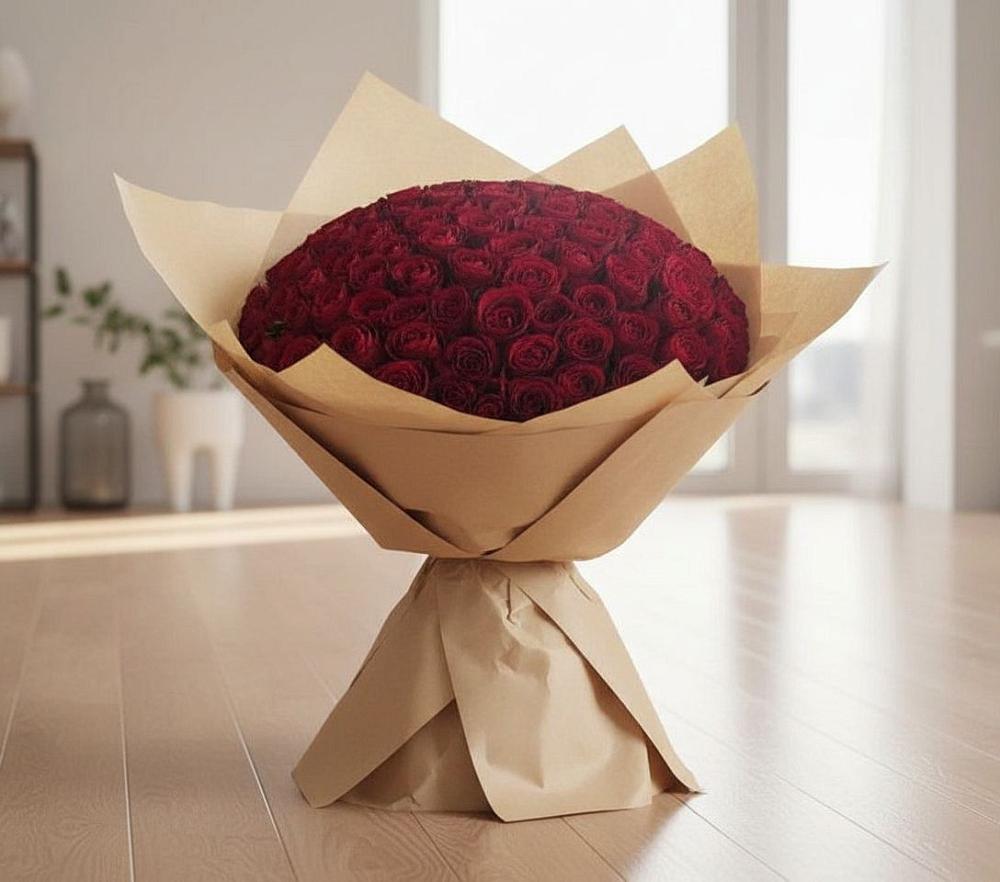 Букет 101 Красная роза в Дроздово