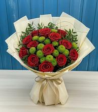 Букет цветов из:  Розы и Хризантемы в Дроздово