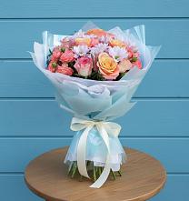 Букет цветов из:  Хризантемы и Розы в Дроздово