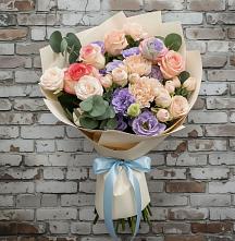 Букет цветов из:  Розы, Лизиантусы и Гвоздики #REPLACE_PRED# Дроздово